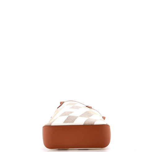 Cabas H en Biais Tote Canvas with Leather 27