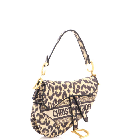 Saddle Handbag Mizza Embroidered Canvas Medium