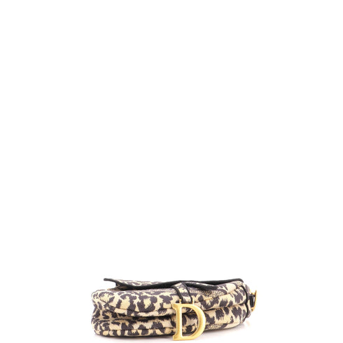 Saddle Handbag Mizza Embroidered Canvas Medium