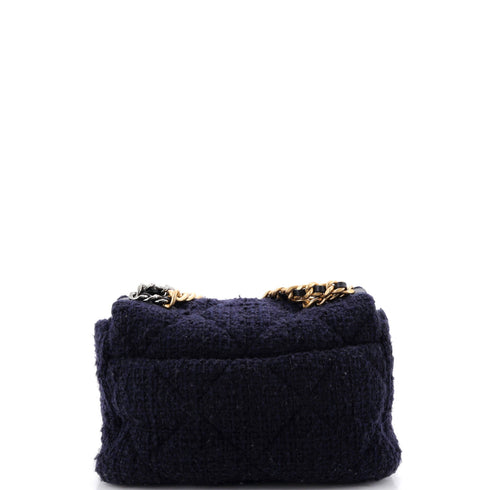 19 Flap Bag Quilted Tweed Large