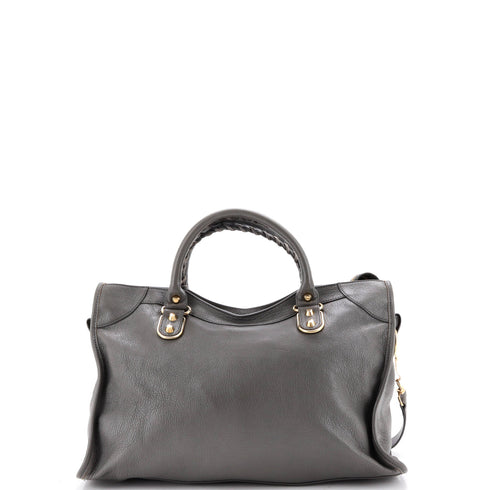 City Classic Metallic Edge Bag Leather Medium