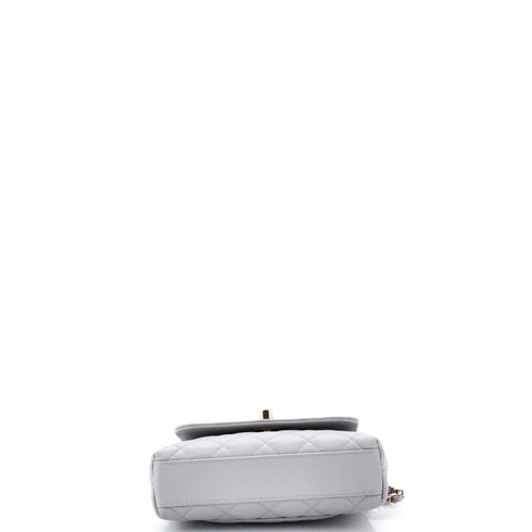 Coco Top Handle Clutch with Chain Quilted Caviar Mini