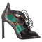 Women's Roland Mouret Snake Print Lace Up Sandals in Green Leather