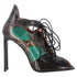 Women's Roland Mouret Snake Print Lace Up Sandals in Green Leather