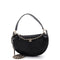 Half Moon Clutch with Chain Mesh with Quilted Lambskin