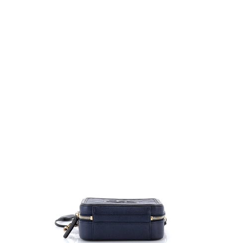 Filigree Vanity Case Quilted Caviar Small