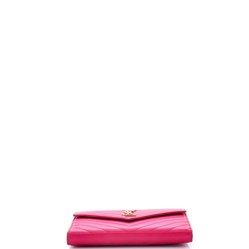 Classic Monogram Wallet on Chain Matelasse Chevron Leather Medium