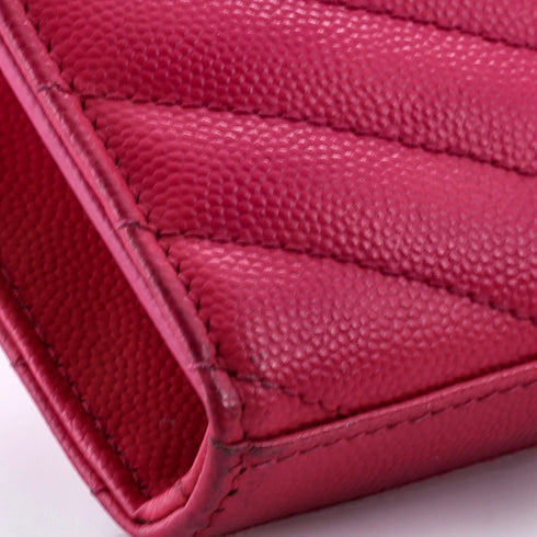 Classic Monogram Wallet on Chain Matelasse Chevron Leather Medium