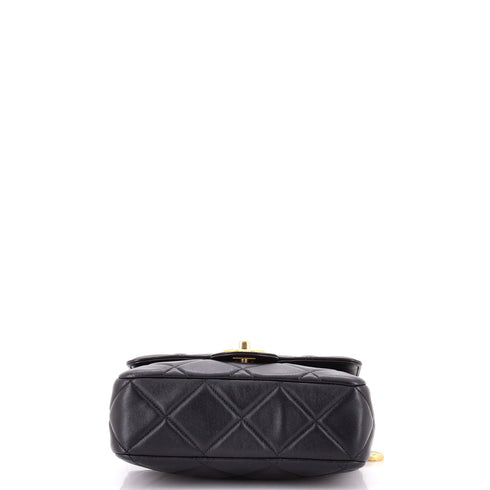Medallion Chain Flap Bag Quilted Lambskin