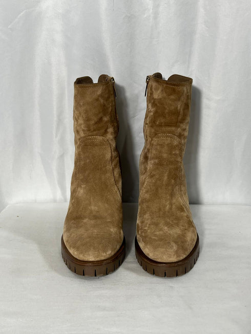 Women's Gianvito Rossi Timber Zipped Ankle Boots in Brown Suede