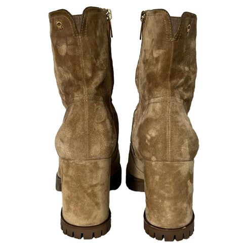 Women's Gianvito Rossi Timber Zipped Ankle Boots in Brown Suede