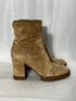 Women's Gianvito Rossi Timber Zipped Ankle Boots in Brown Suede