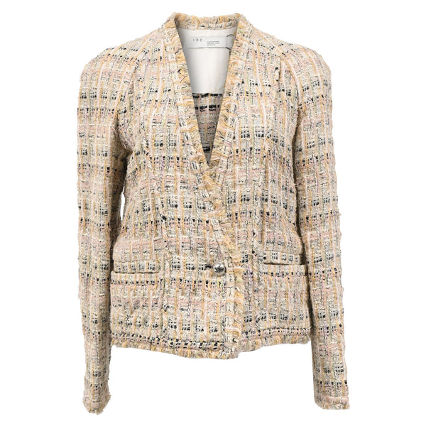 Women's Iro Shavana Frayed-Edge Tweed Jacket In Multicolor Cotton