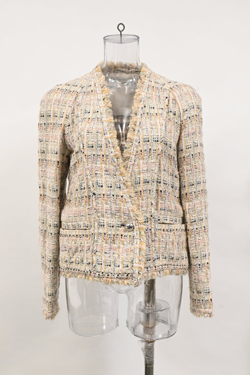 Women's Iro Shavana Frayed-Edge Tweed Jacket In Multicolor Cotton