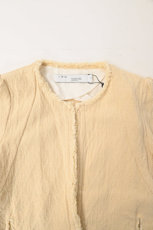 Women's Iro Rosia Tweed Knit Jacket in Beige Cotton