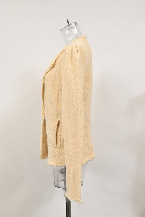 Women's Iro Rosia Tweed Knit Jacket in Beige Cotton