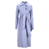 Women's Jil Sander Secured Button Belted Trench Coat in Purple Cotton