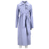 Women's Jil Sander Secured Button Belted Trench Coat in Purple Cotton