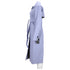 Women's Jil Sander Secured Button Belted Trench Coat in Purple Cotton