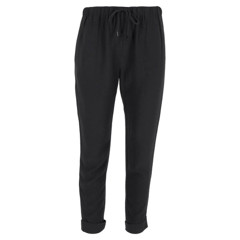 Women's Alexander Wang Drawstring Straight-Leg Trousers in Black Viscose