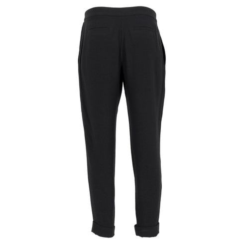 Women's Alexander Wang Drawstring Straight-Leg Trousers in Black Viscose