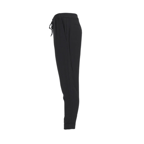 Women's Alexander Wang Drawstring Straight-Leg Trousers in Black Viscose