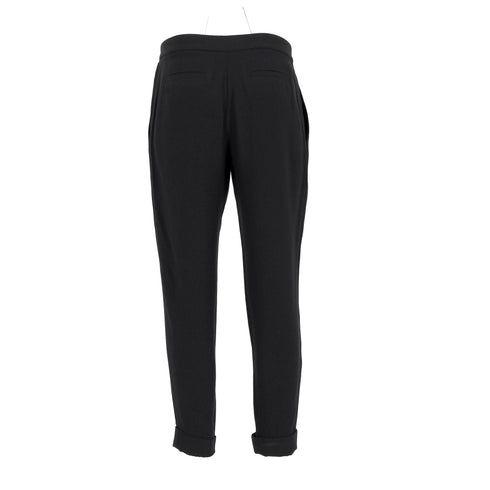 Women's Alexander Wang Drawstring Straight-Leg Trousers in Black Viscose