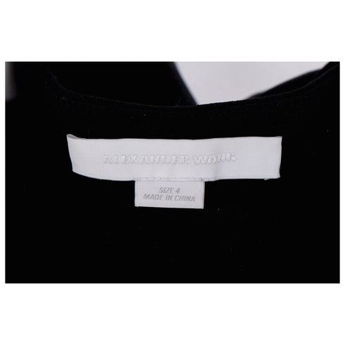 Women's Alexander Wang Drawstring Straight-Leg Trousers in Black Viscose
