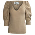 Women's Ba&Sh Puffed Sleeve Top in Beige Cotton