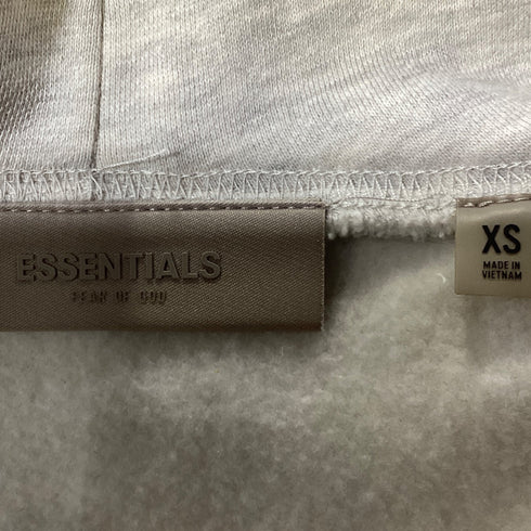 Men's Fear of God Essentials Logo Hoodie in Grey Cotton