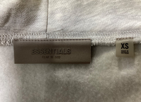 Men's Fear of God Essentials Logo Hoodie in Grey Cotton