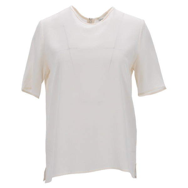 Women's Etro Short Sleeve Blouse in White Silk
