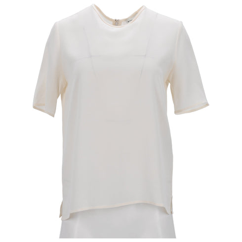 Women's Etro Short Sleeve Blouse in White Silk