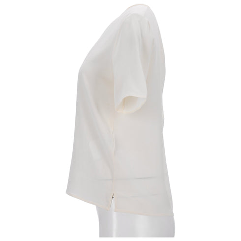 Women's Etro Short Sleeve Blouse in White Silk