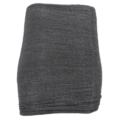 Women's Iro Brendal Draped Metallic Knit Mini Skirt in Silver Polyester