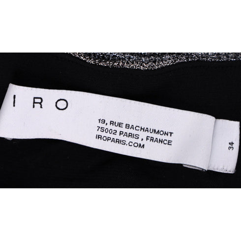 Women's Iro Brendal Draped Metallic Knit Mini Skirt in Silver Polyester