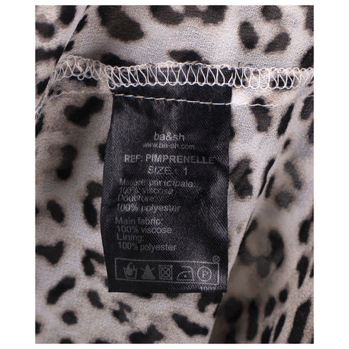 Women's Ba&Sh Leopard Print Mini Dress in Brown Viscose