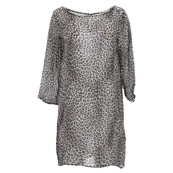 Women's Ba&Sh Leopard Print Mini Dress in Brown Viscose