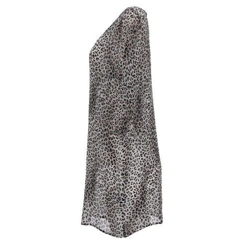 Women's Ba&Sh Leopard Print Mini Dress in Brown Viscose