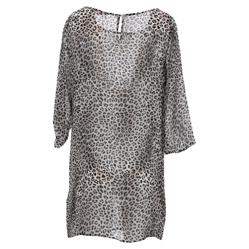 Women's Ba&Sh Leopard Print Mini Dress in Brown Viscose