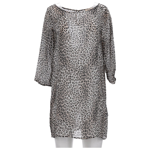 Women's Ba&Sh Leopard Print Mini Dress in Brown Viscose