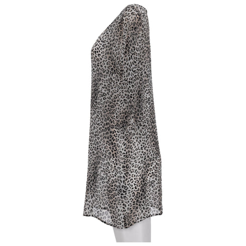 Women's Ba&Sh Leopard Print Mini Dress in Brown Viscose
