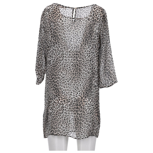 Women's Ba&Sh Leopard Print Mini Dress in Brown Viscose