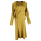Women's Jil Sander Gathered Midi Dress in Green Silk
