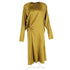 Women's Jil Sander Gathered Midi Dress in Green Silk