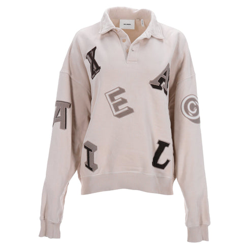 Women's Axel Arigato Typo Collared Sweater in Nude Cotton