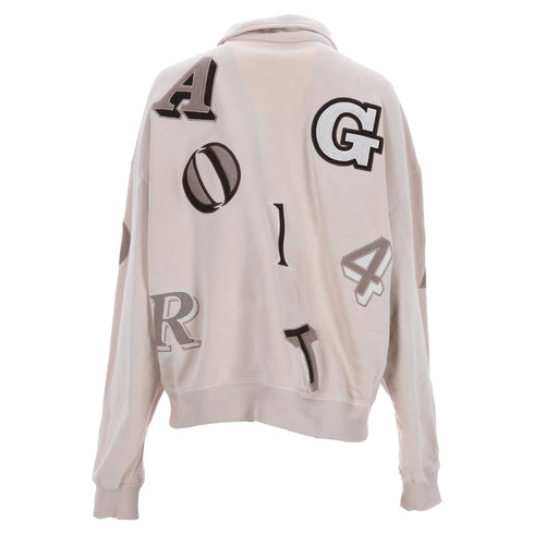 Women's Axel Arigato Typo Collared Sweater in Nude Cotton