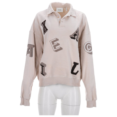 Women's Axel Arigato Typo Collared Sweater in Nude Cotton