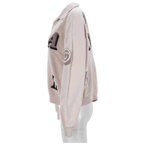 Women's Axel Arigato Typo Collared Sweater in Nude Cotton