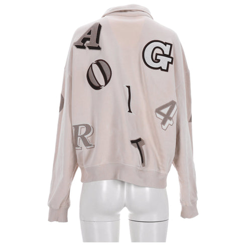 Women's Axel Arigato Typo Collared Sweater in Nude Cotton